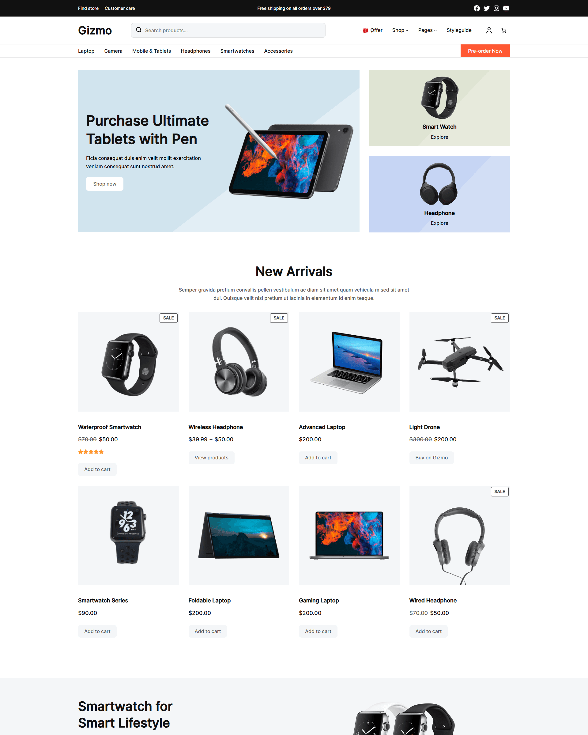 Gizmo theme full storefront